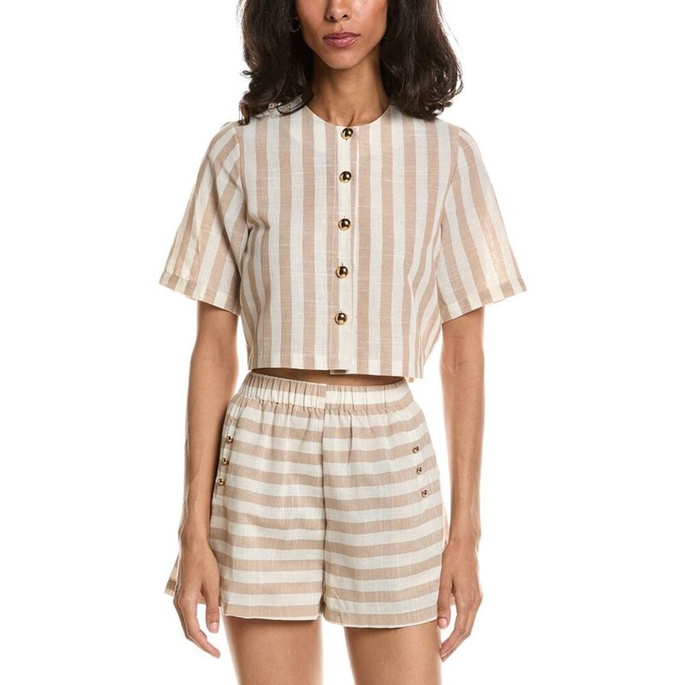 To My Lovers Womens  Stripe Top, Brown